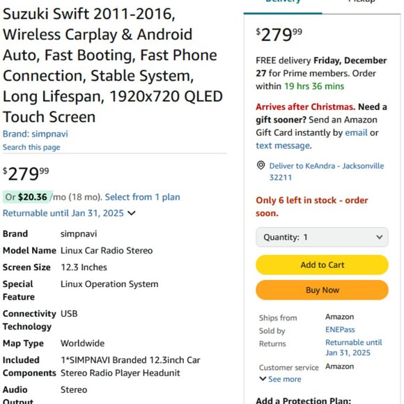 Linux Car Stereo Radio for Suzuki Swift 2011-2016 - Picture 6 of 6